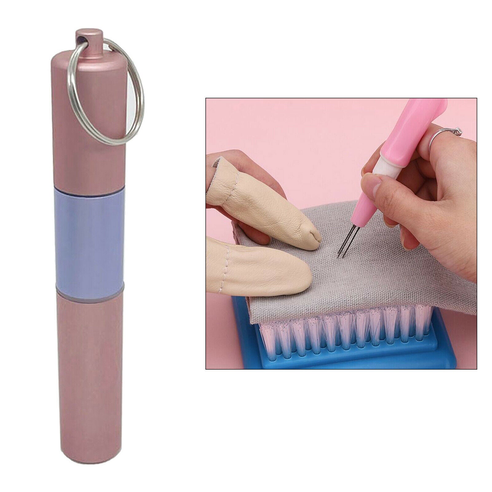 DIY Felting Needle Handle with 6 Needles Wool Embroidery Sewing Weaving Tool