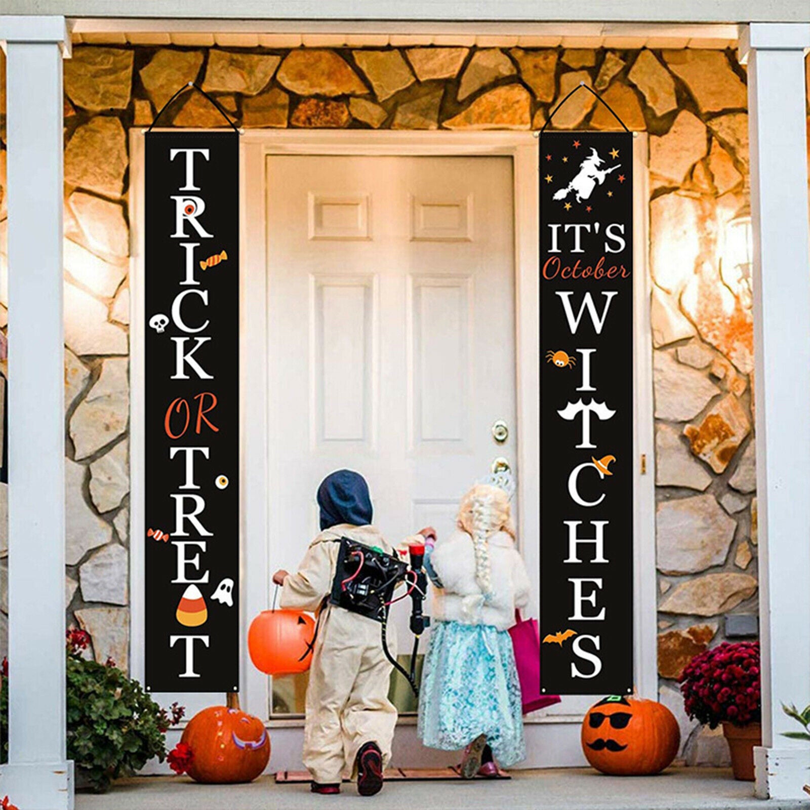Halloween Party Hanging Flag Porch Sign Halloween Festival Supplies For Home