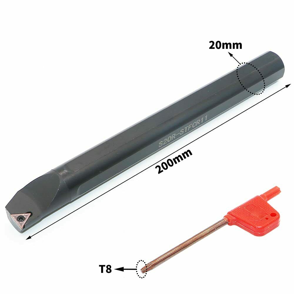 91° S20R-STFCR11 Internal Lathe Boring Bar Turning Tool + TCMT110204 insert