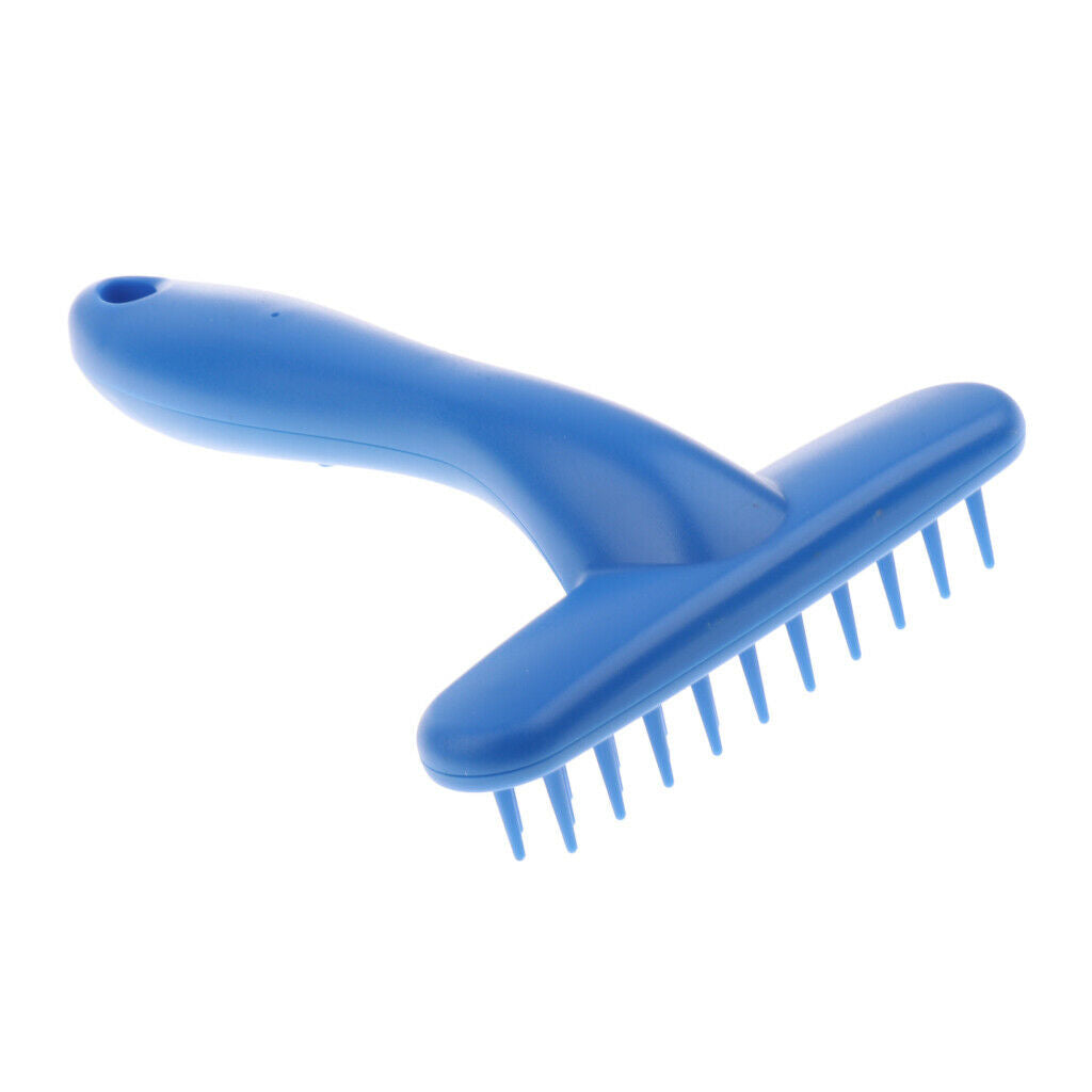 Pet Cat Dog Kitten Puppy Plastic Flea Comb Hair And Fur Grooming Brush Blue