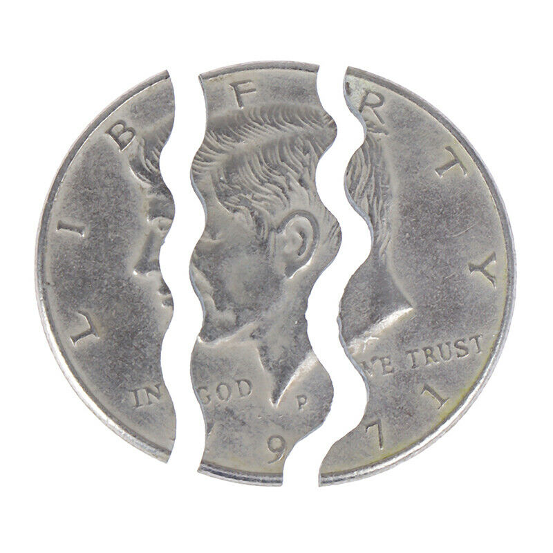1Pc Three Fold Bite Ccoin Dollars Magic Close-up Magic Tricks Prop Bite  .l8