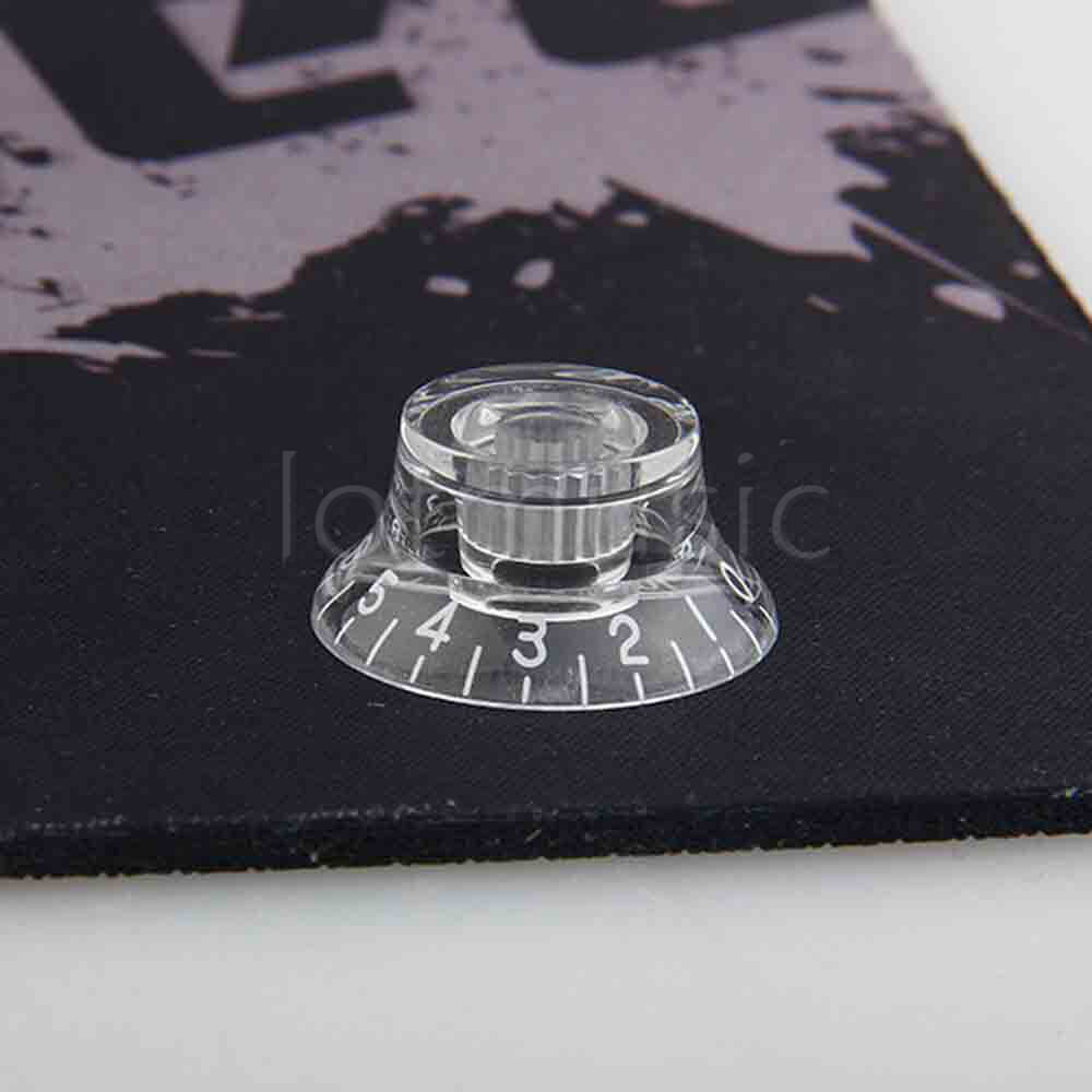4 Pcs Left Handed Top Hat Speed Guitar Control Knobs Knob Transparent