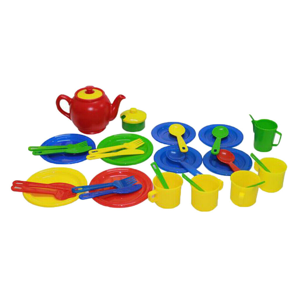 34x Durable Role Pretend Tea Set Kids Children Room House Kits Accessory