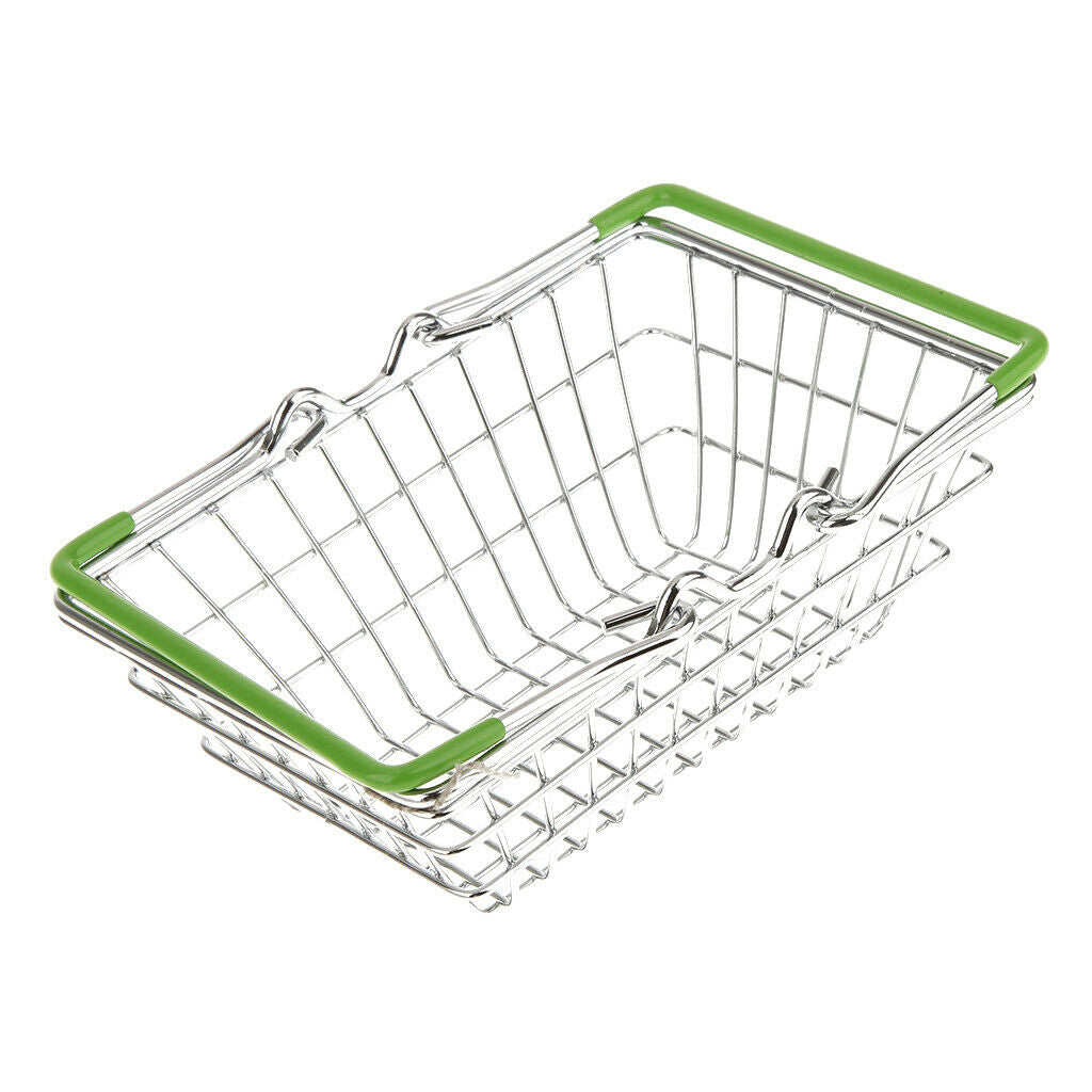 Kids Shopping Basket Role Play Grocery Supermarket Food Play Green Small Sized