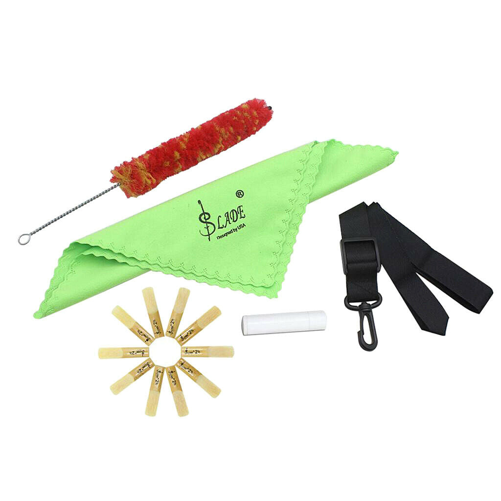 5 in 1 clarinet accessories kit reed + strap + cork grease + cleaning cloth,
