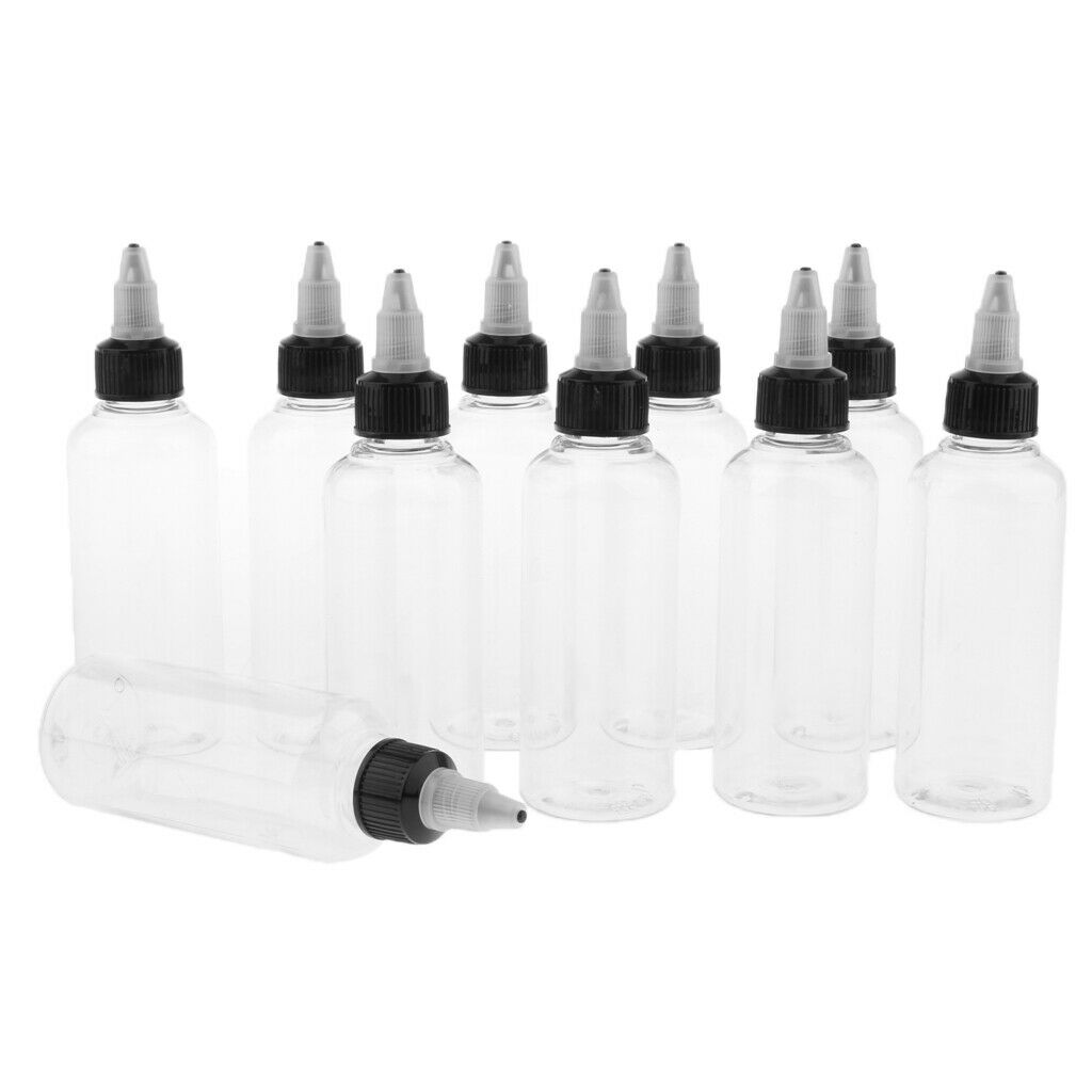 40 Pcs Clear Empty Plastic Bottles with Twist Top Dropper Nozzle Caps  100ml