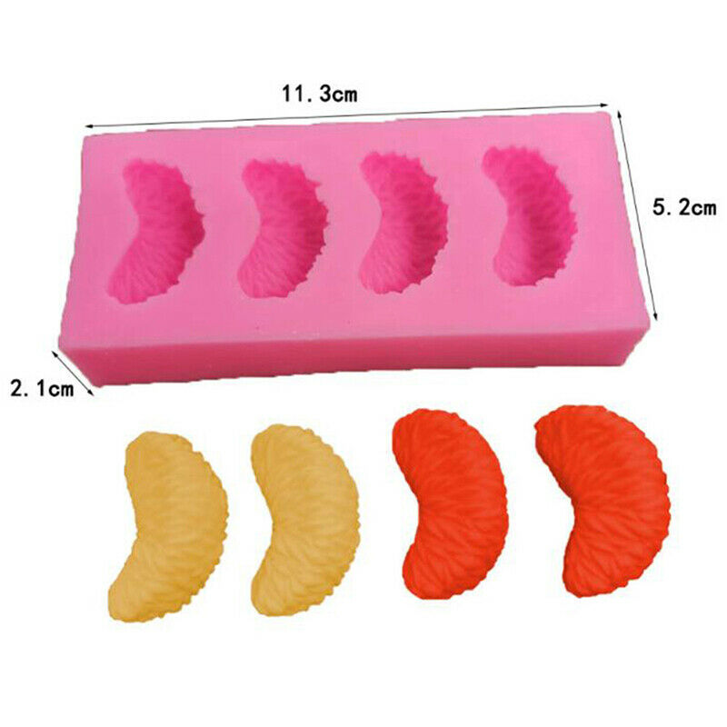 Pink Four Oranges Silicone Fruit Mold Chocolate Biscuit Candy Jewelry Cak.l8