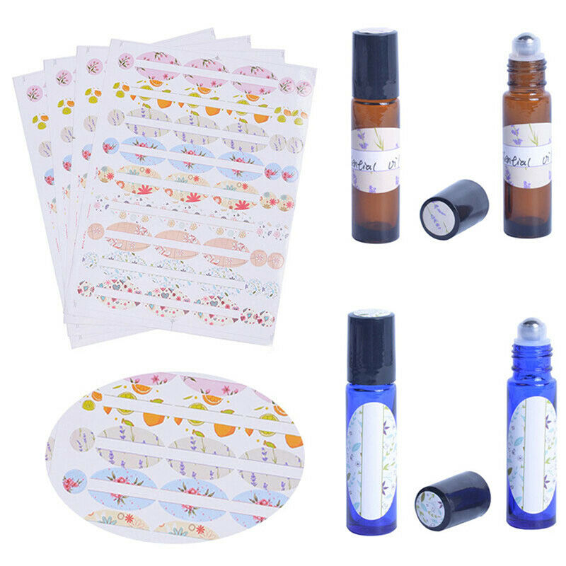1 Sheets Essential Oil Bottle Vial Cap Stickers Labels Coated Cap Round D.l8