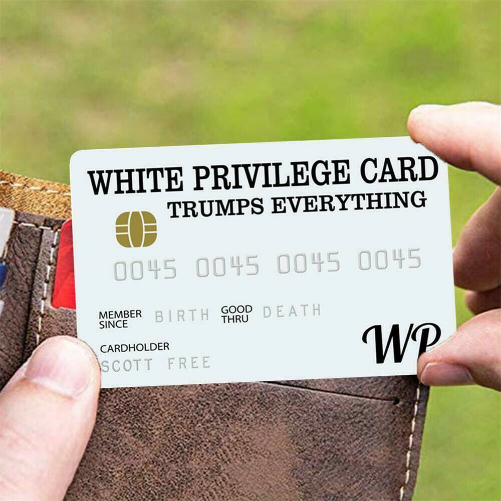 White Privilege Card Gag Wallet Size Collectable Laminated Novelty Gift 2021