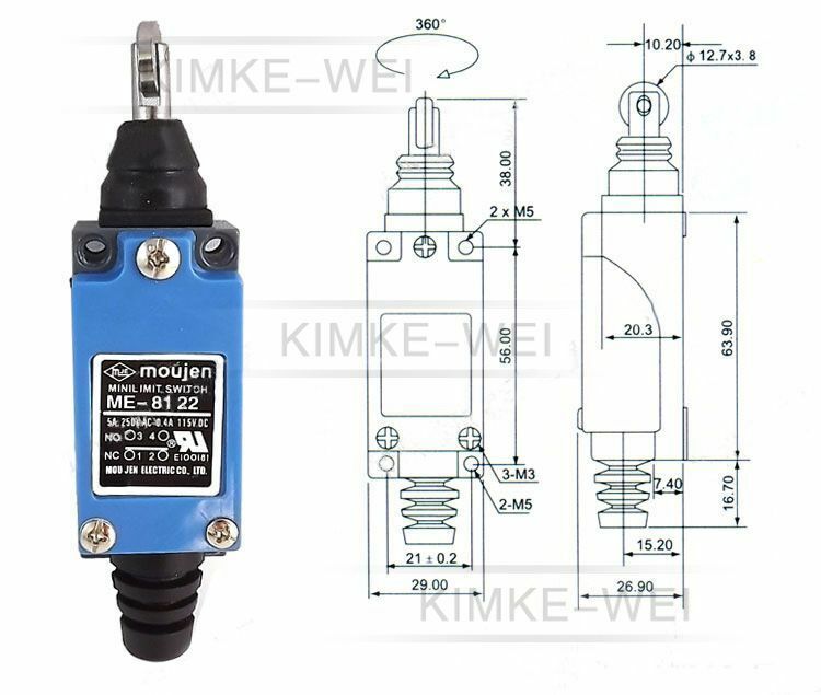 5x Roller Plunger Position Control Automatic Reset Micro Limit Switch ME-8122
