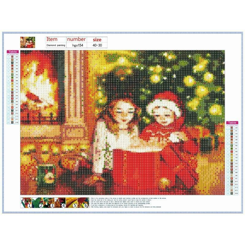 4 Sets Christmas Girl 5D Full Drill Diamond Painting Embroidery Cross Stitch Kit