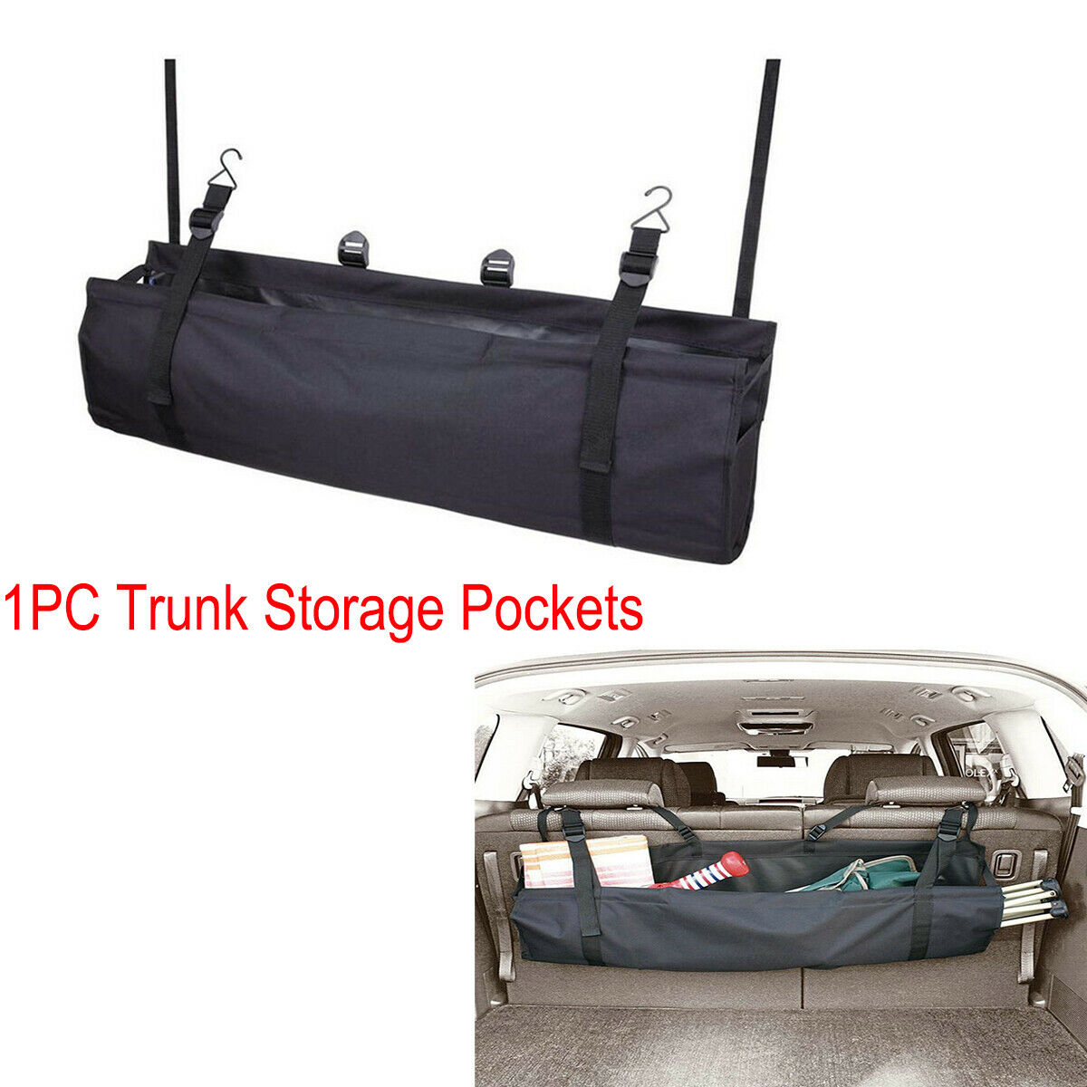 1PCS Oxford Cloth Car Large-capacity Luggage Storage Bag Sundries Hanging Bag