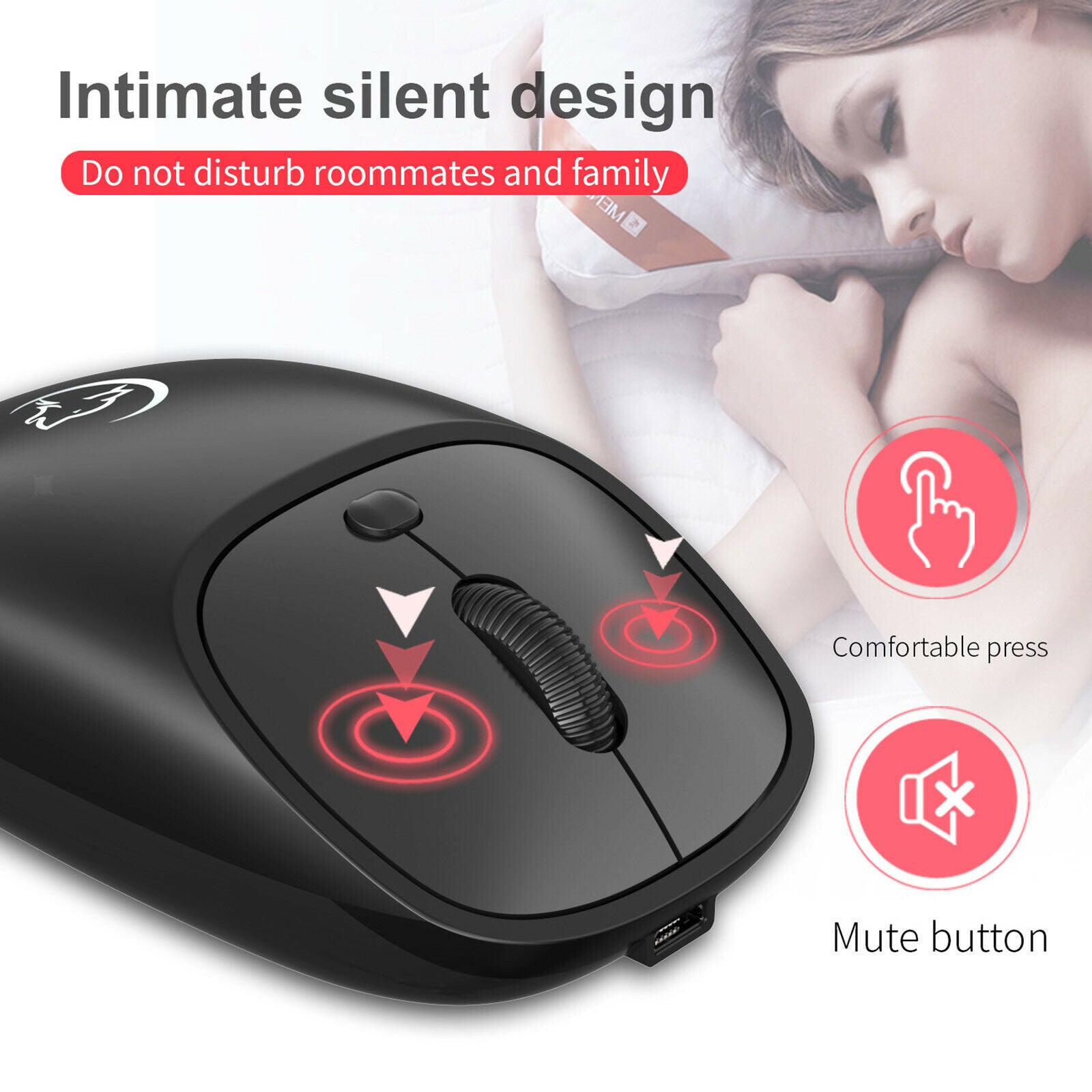 Portable 2.4G Wireless Gaming Mouse Rechargeable Mice for Desktop Laptop