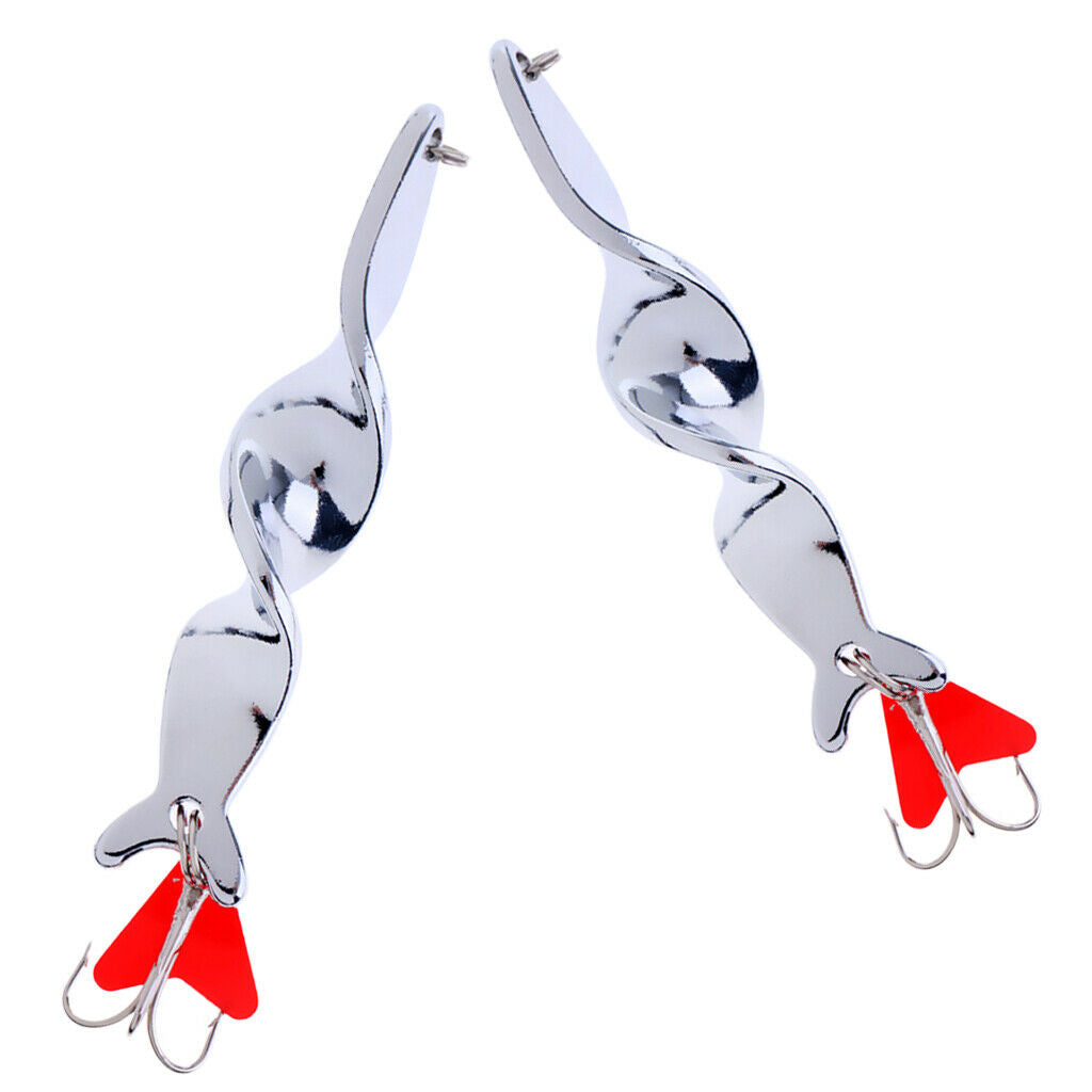 2pcs Fishing Twist Sequins Lures Metal Spoon Hard Baits Bass Crankbaits Spinners