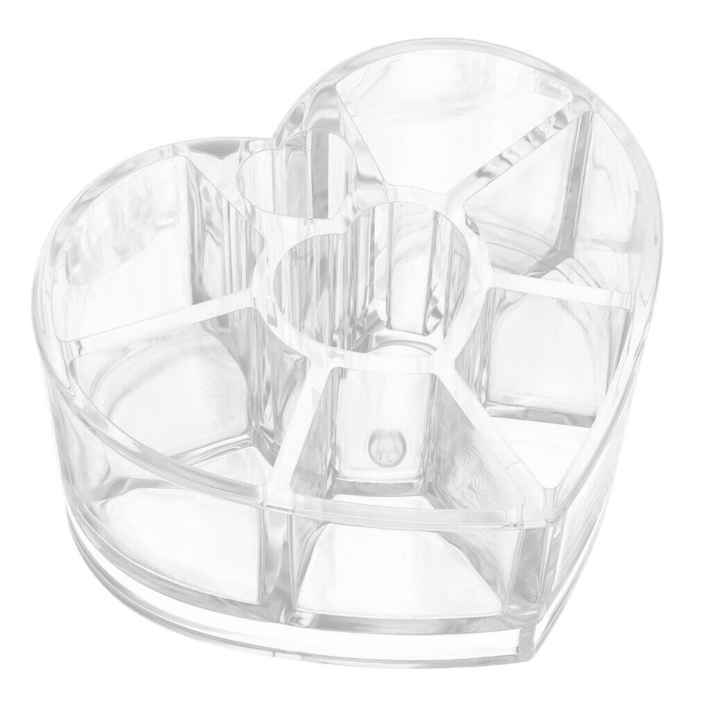 Clear Acrylic Box Storage Container Cosmetic Organizer Heart Shape Case