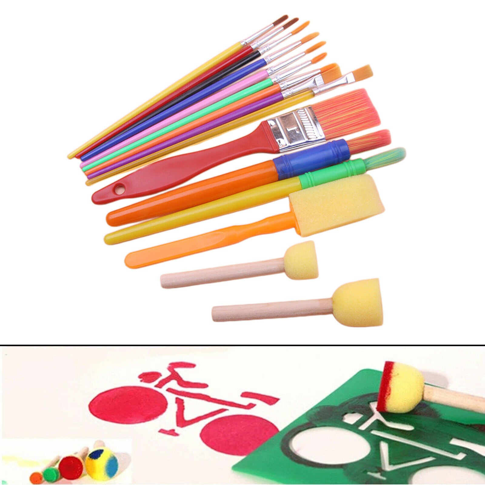 15pcs Paint Brushes Paintings Drawing Watercolor Tool Kid's Art Supplies