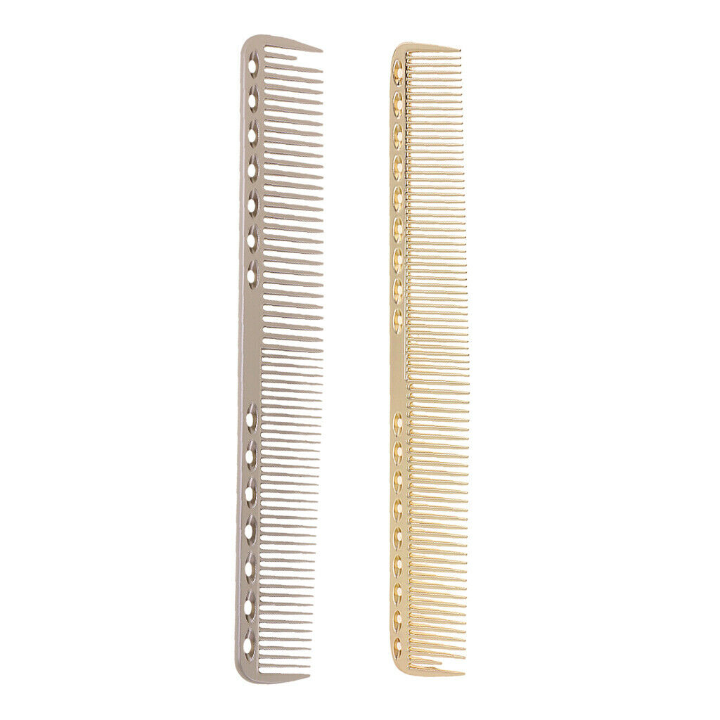 2pcs Professional Hairdressing Aluminum Hair Styling Cutting Combs