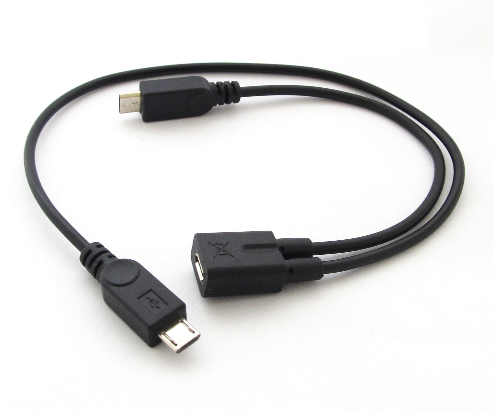 1pc Micro 5pin USB Female To 2 x Male Dual Micro Male Adapter Convert Cable