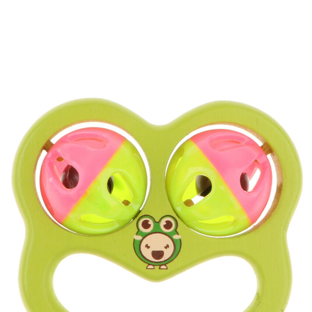 Montessori Wooden Baby Rattle Handbell Early Educational Grasping & Teething
