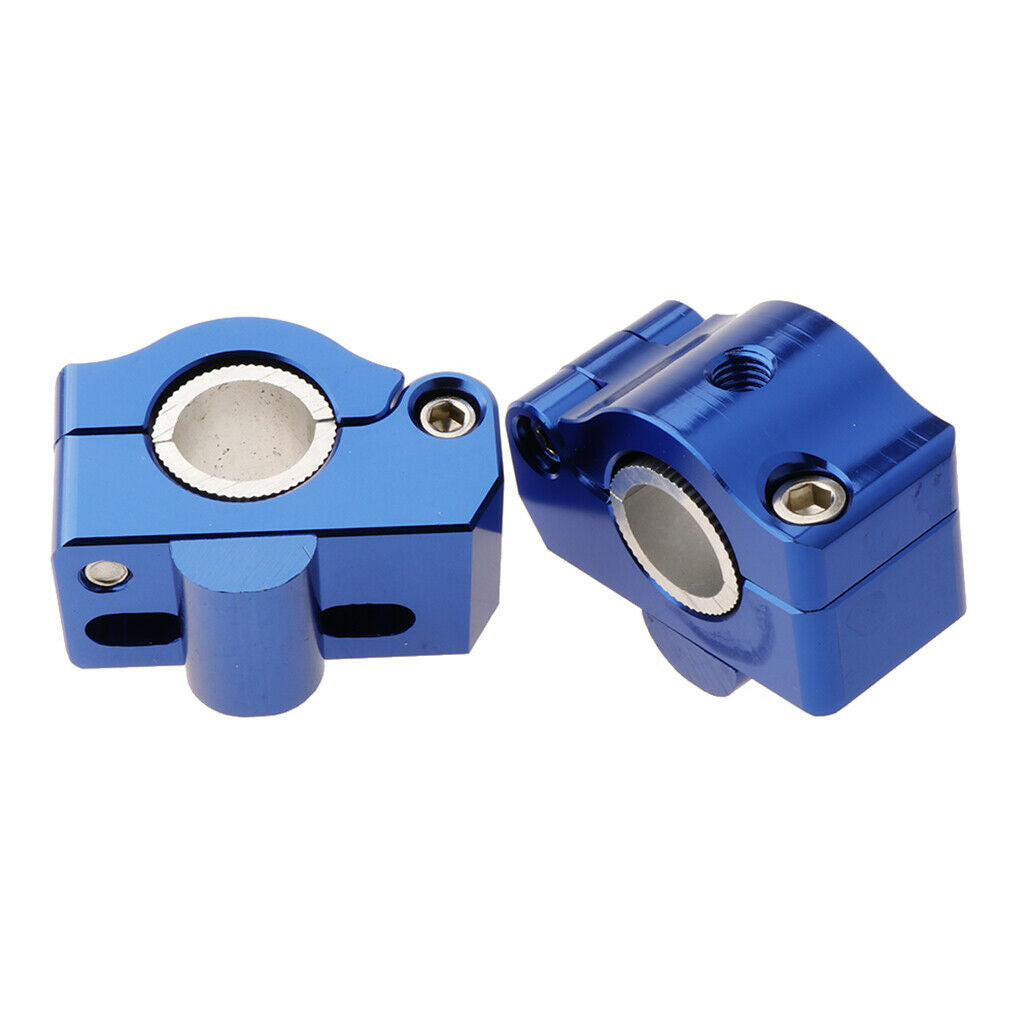 Universal 22mm CNC Motorbike Fork Tube Clip Mounts Handle Clamp Riser Blue