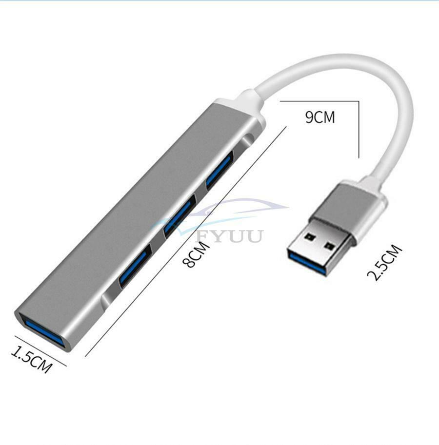 1 Set Anti-scratch High Transmission Rate Gray USB 3.0 Computer Automobile Hub