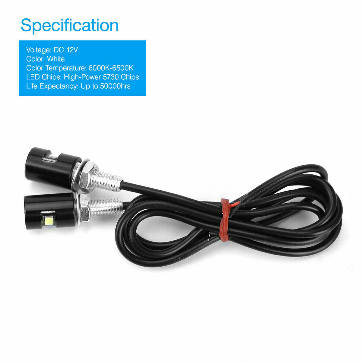 4Pcs Universal Motorcycle Car SMD LED License Plate Light Screw Bolt Lamp Bulbs