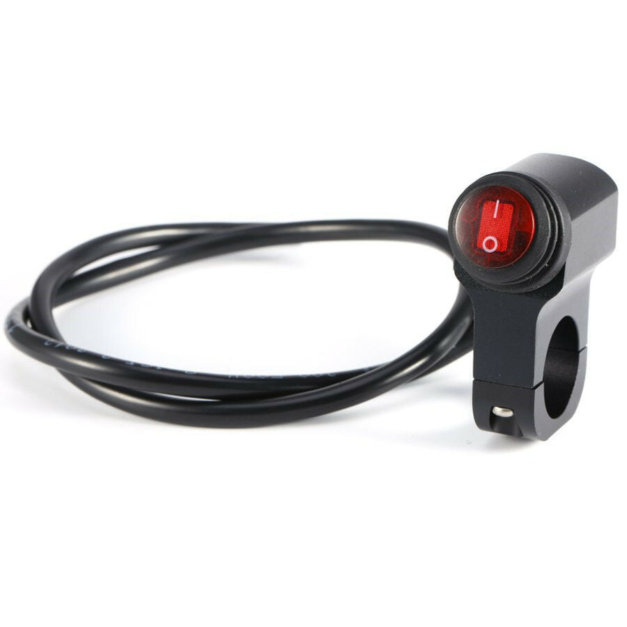 12V 16A Universal Motorcycle 7/8" 22mm Handlebar Headlight Switch Control w/ LED