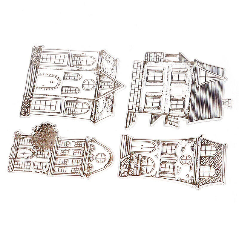 Houses Pattern Transparent Clear Stamp Silicone Seals DIY Scrapbooking Card M KX