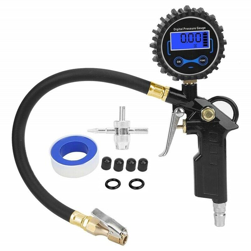 Digital Tire Pressure Gauge, 200 PSI American Air Chuck Pressure Gauge 0.1 DisV6
