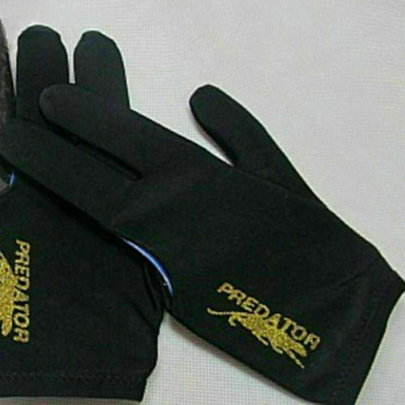 Unisex Men Black Spandex Snooker Billiard Cue Glove Pool Left Hand Three Finger