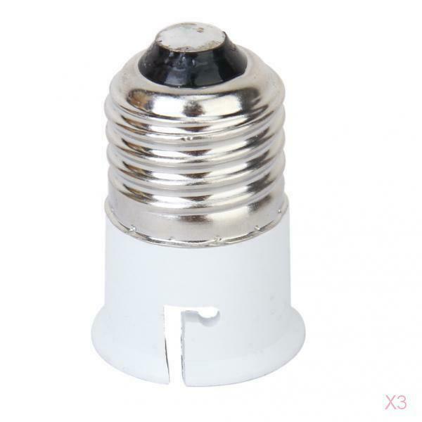3xWhite E27 to B22 Light Bulb Screw Socket Lamp Enlarger Holder Adapter Extender
