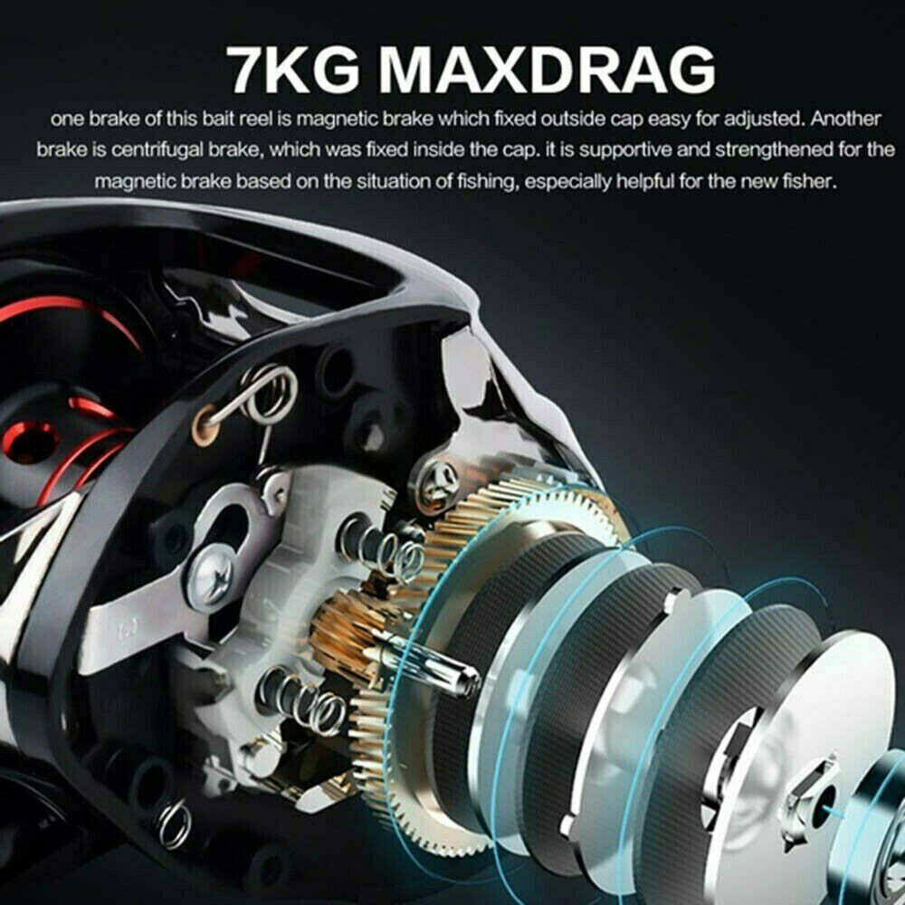 7:1:1 18+1BB 10KG Baitcasting Reel Fishing Reel Magnetic Brake CNC Spool New LIN