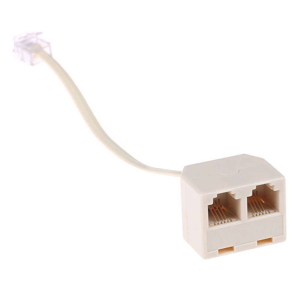 1Pc telephone RJ11 male line to double female jack filter splitter adapte.l8