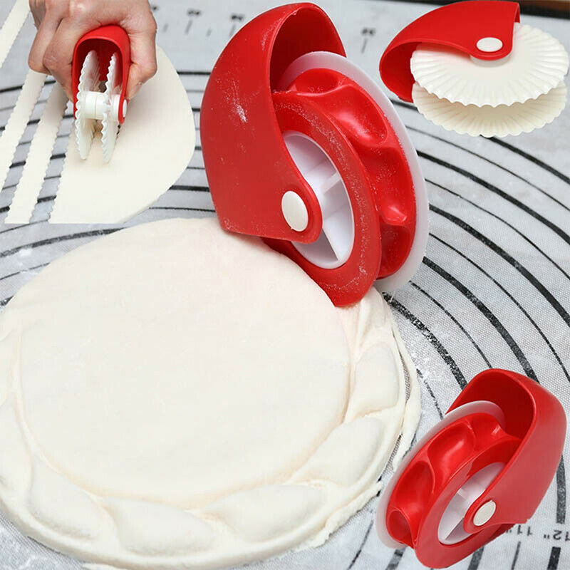 2Pcs Kitchen Pizza Pastry Lattice Cutter Pastry Pie Decor Cutter Plastic .l8