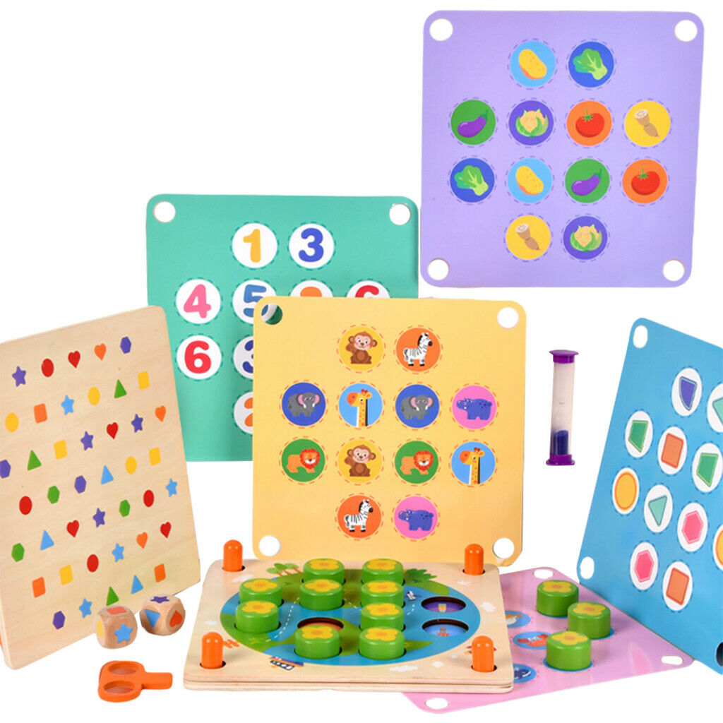 Wooden Memory Matching Game Puzzle Board Memory Practice Learning for Kids