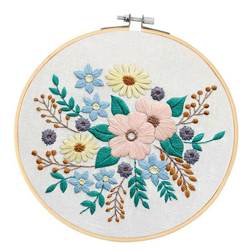 DIY Cross Stitch Starter Kit Handcraft Embroidery Needle Thread Hoop Frame Cloth