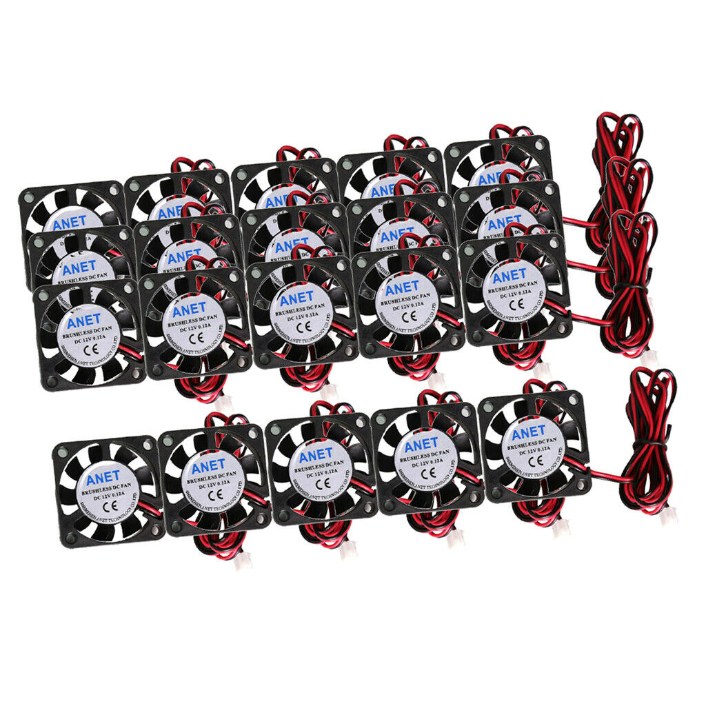 20Pcs/Set DC 12V 40mm Desktop PC Case CPU Cooler Brushless Cooling Quiet Fan