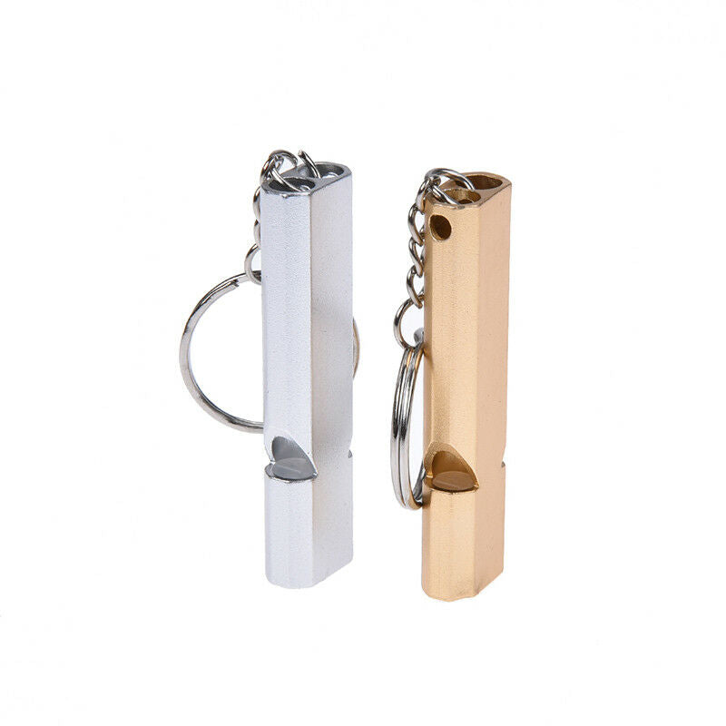 aluminum alloy double-tube whistle for emergency outdoor survival random .l8
