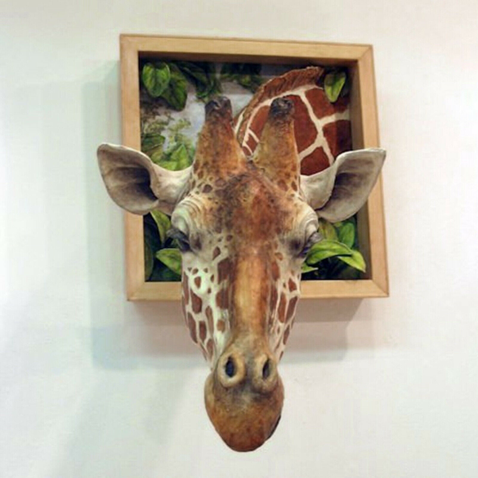 Giraffe Head Wall Mounted Statue Home Garden Bedroom Background Decoration