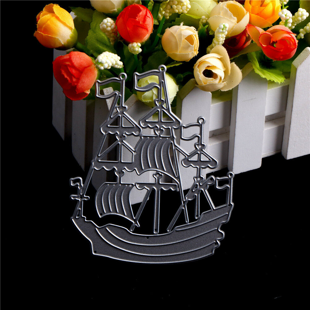 Beautiful Sailing Boat  Metal Cutting Dies Stencils For Scrapbook Paper Ca.l8