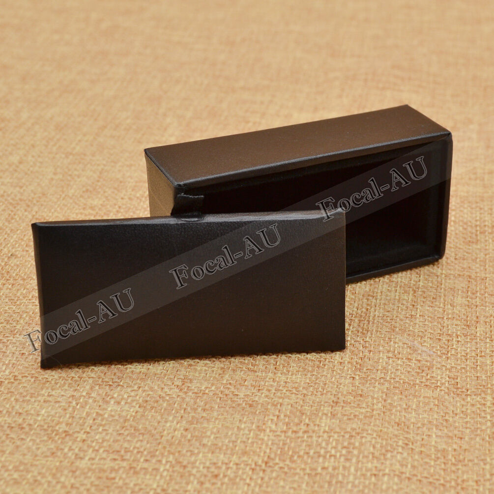 Men Cuff-link Storage Boxes Black PU Leather Jewellery Display Holder Case Gift
