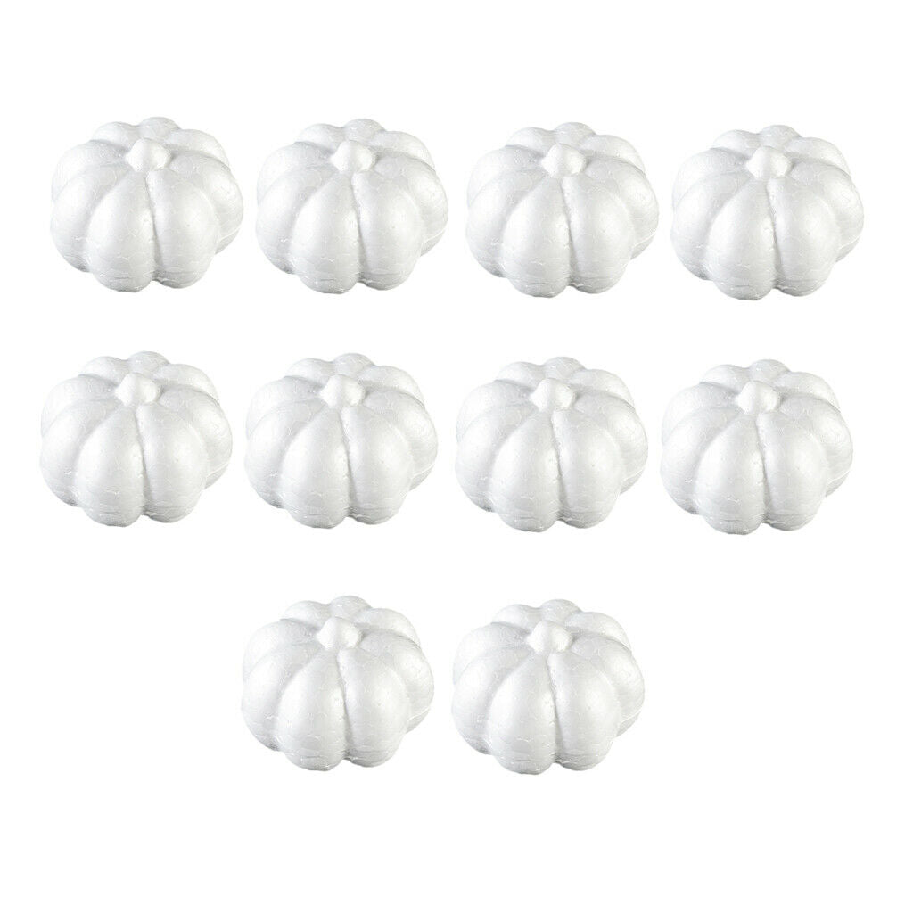 10pcs White Halloween Pumpkin Polystyrene Styrofoam Foam Decor DIY Kid Craft