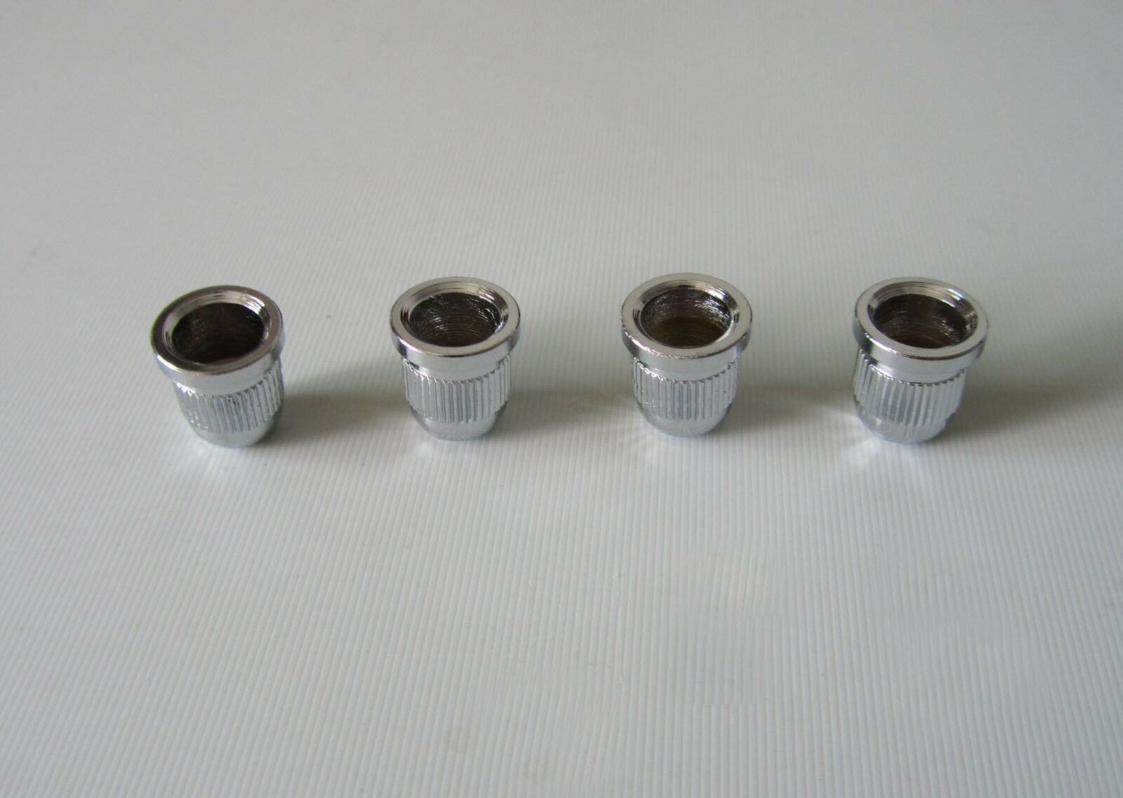4x Chrome String Through Body 3/8" String Ferrules for 4 String Bass Guitar
