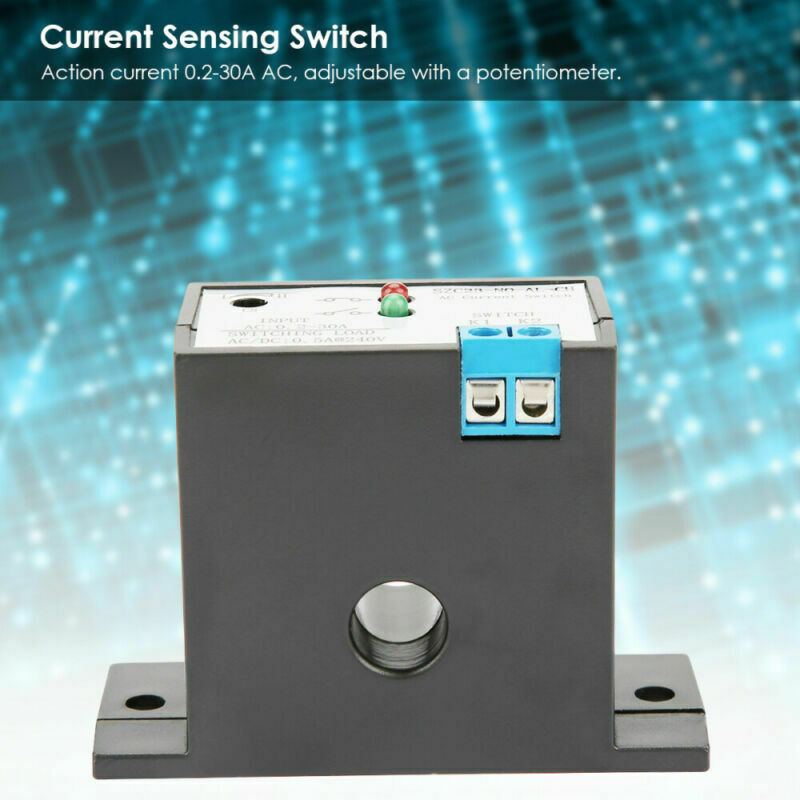 Adjustable Normally Open Current Sensing Switch AC 0.2-30A SZC23-NO-AL-CH IP30