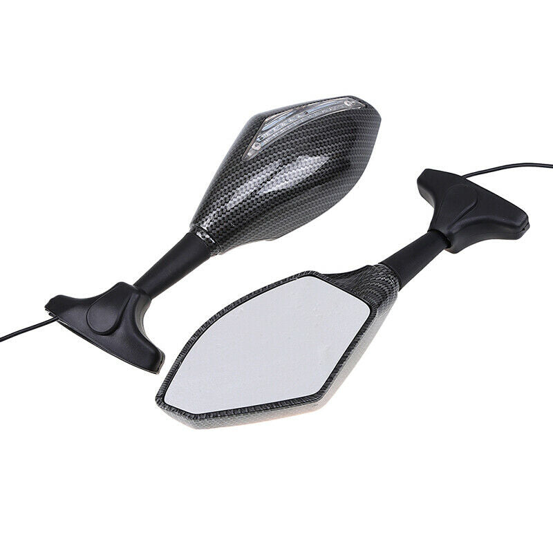 2x 8mm 10mm ABS SL-218 Dual-lamp Rearview Mirror Motorcycle Off-Road Universal