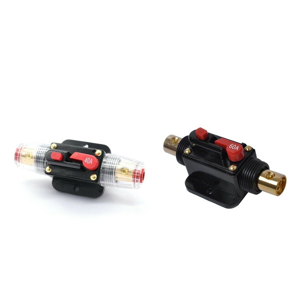 2Pcs Replacement 12V Car Audio Circuit Breaker Protection Fuse Distribution