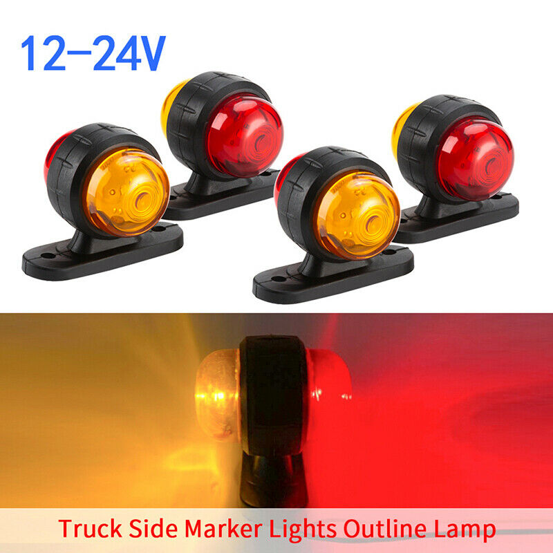 2x Red Amber Corner Side Marker LED Light Outline Lamp Truck Trailer Van BuYXDD