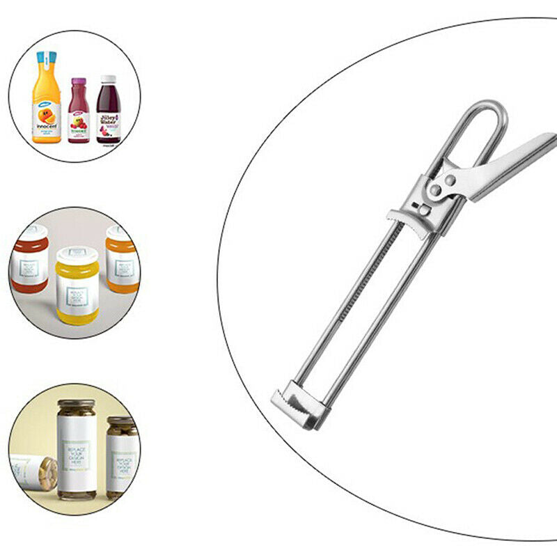 1pc Stainless Steel Adjustable Can Opener Multifunctional Beer Bottle OpenerBDA