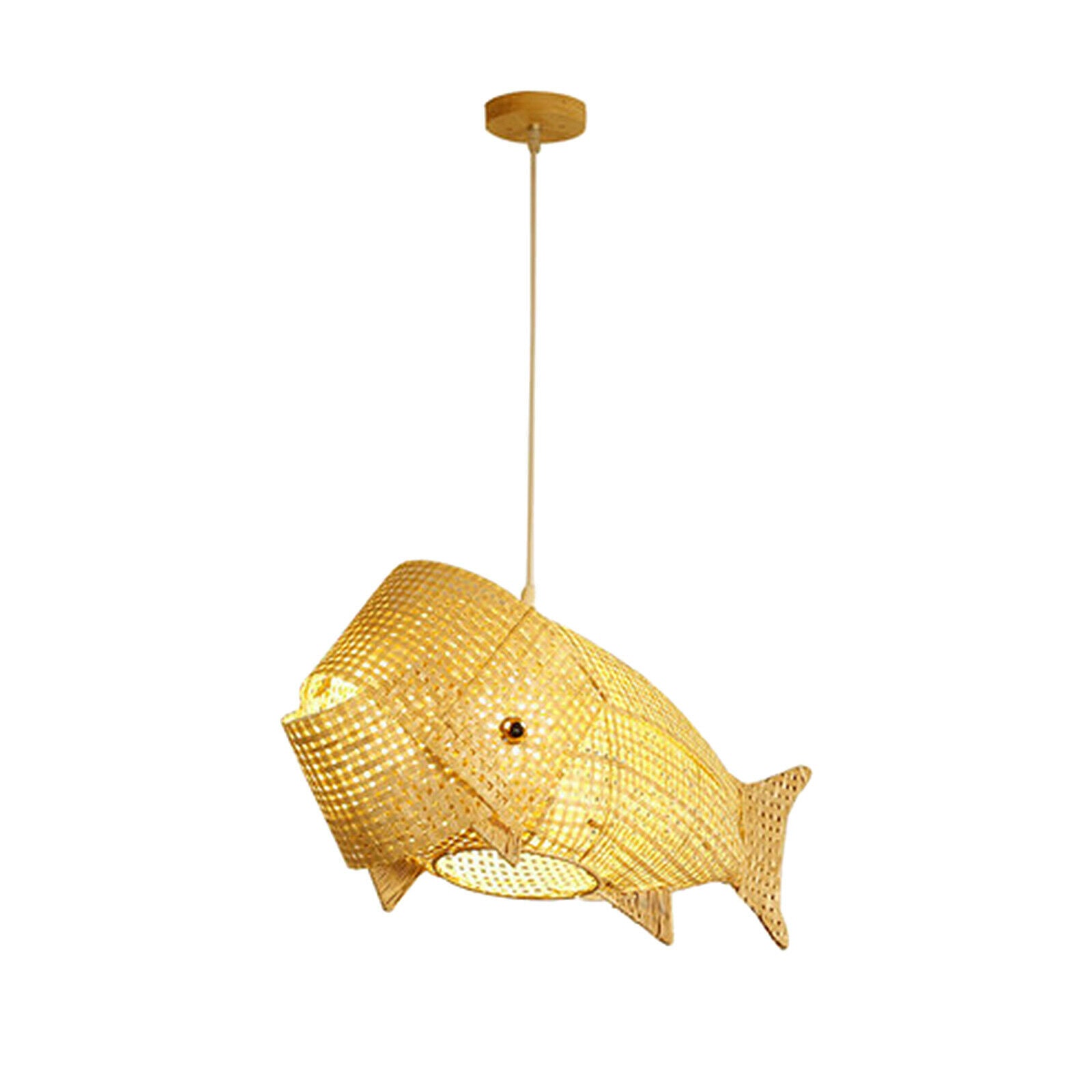 Fish Shaped Bamboo Lampshade Bedroom Office Teahouse Chandelier Lamp Cover