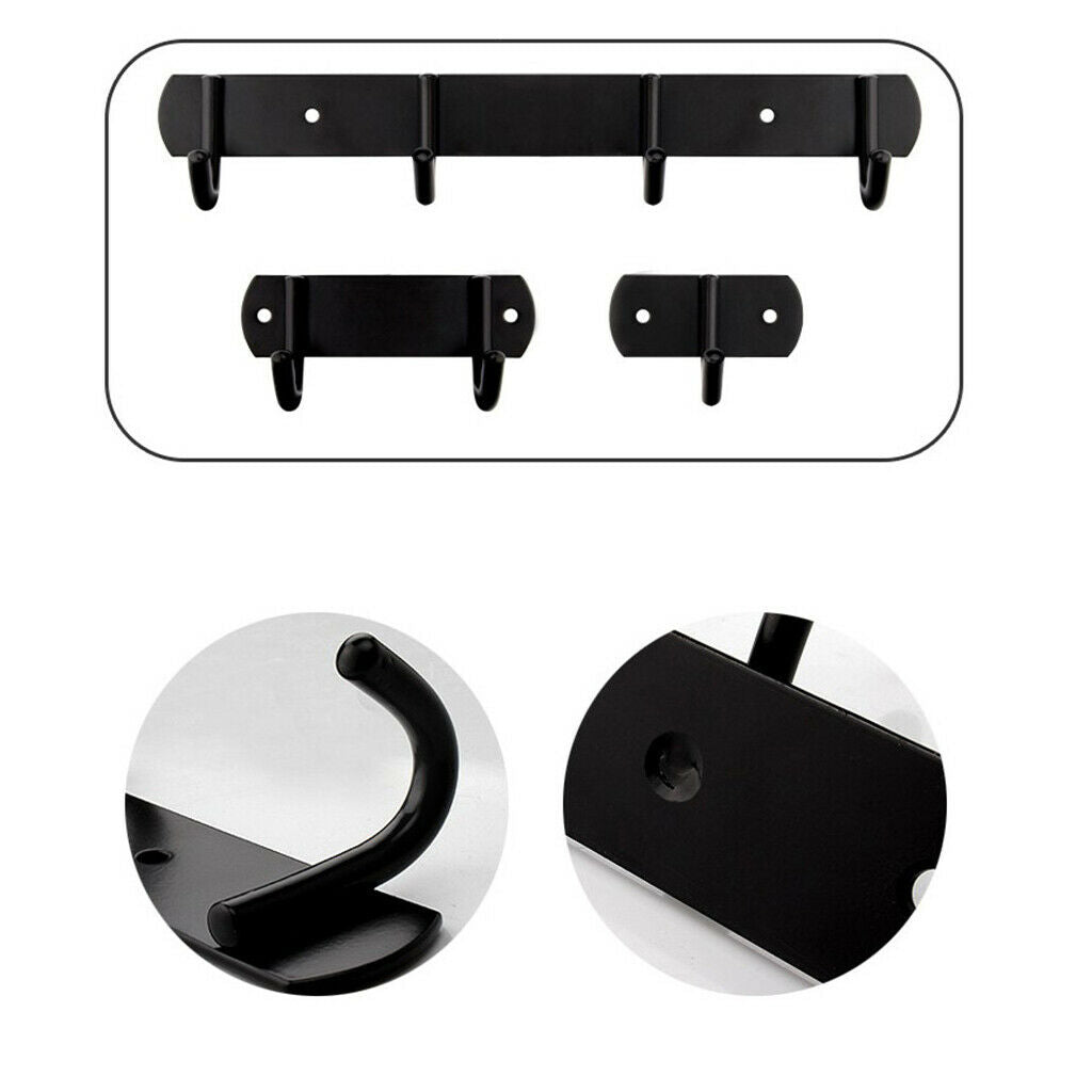 Stainless Steel Hooks Wall Mounted Coat Rack Organizer Hook Rail 7 Hooks
